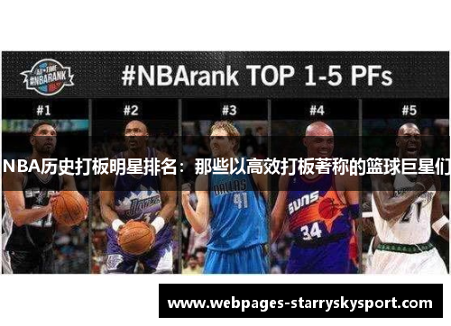 NBA历史打板明星排名：那些以高效打板著称的篮球巨星们