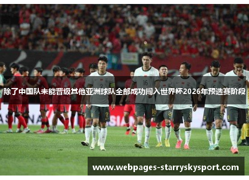 除了中国队未能晋级其他亚洲球队全部成功闯入世界杯2026年预选赛阶段